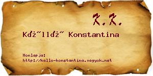 Kálló Konstantina névjegykártya